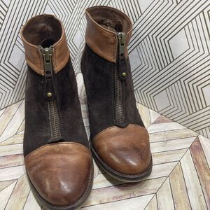 Women's Eric‎ Michael Leather Heeled Boots, Tan/ Brown , Size 37